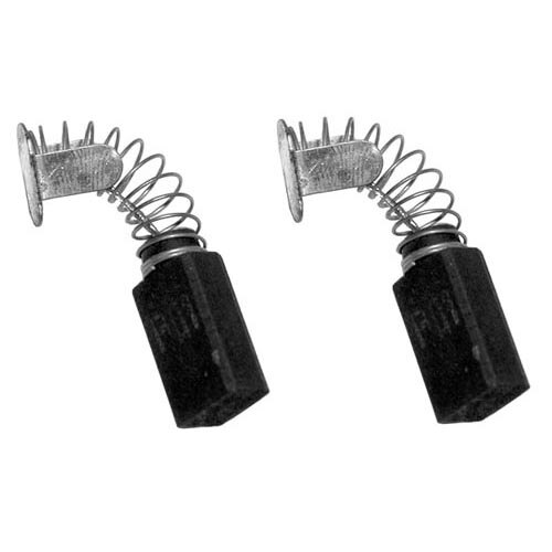 A pair of black metal springs with silver screws on the ends.