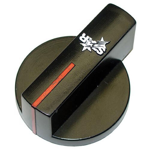 A black object with a red stripe on it.