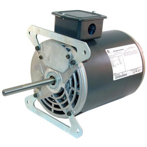 A close-up of a label on an All Points 2-Speed Blower Motor with a metal housing.