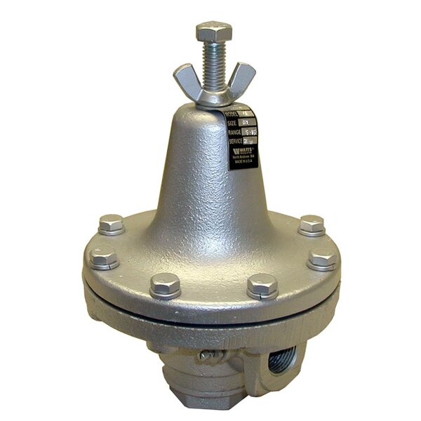 A grey metal All Points steam pressure relief valve with a nut on the end.