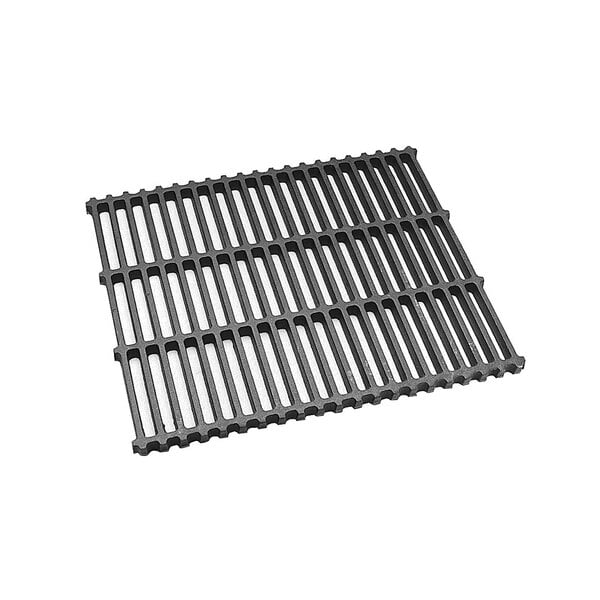 A black grate with a grid pattern.
