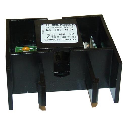 A black electronic All Points Sump Level Sensor with a label on a circuit board.