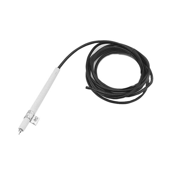 A black and white cable with a black wire and white handle.