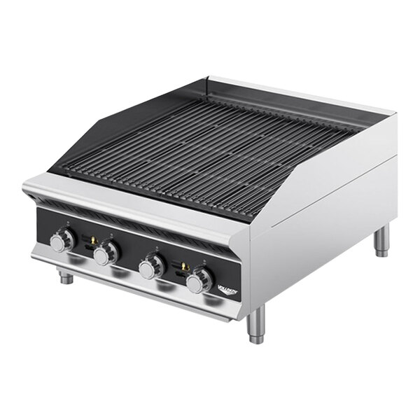A close-up of the Vollrath Cayenne Heavy Duty Charbroiler grill.