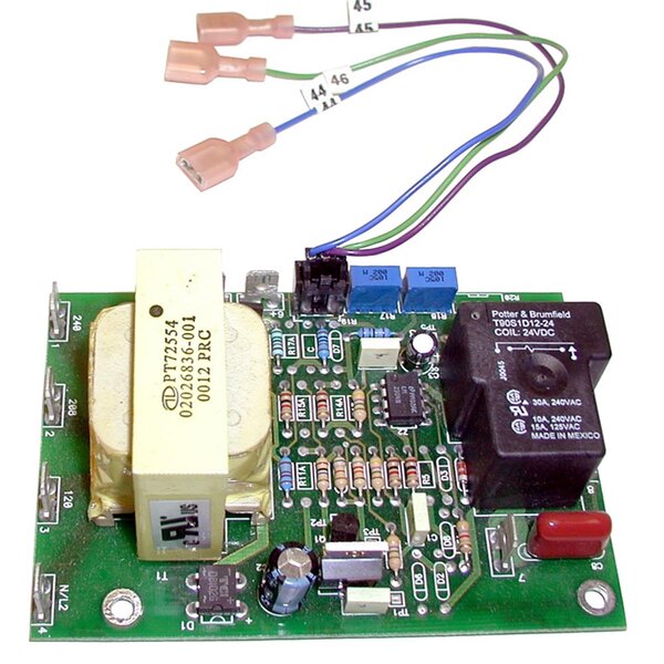 A close-up of an All Points temperature control board with wires and a plug.