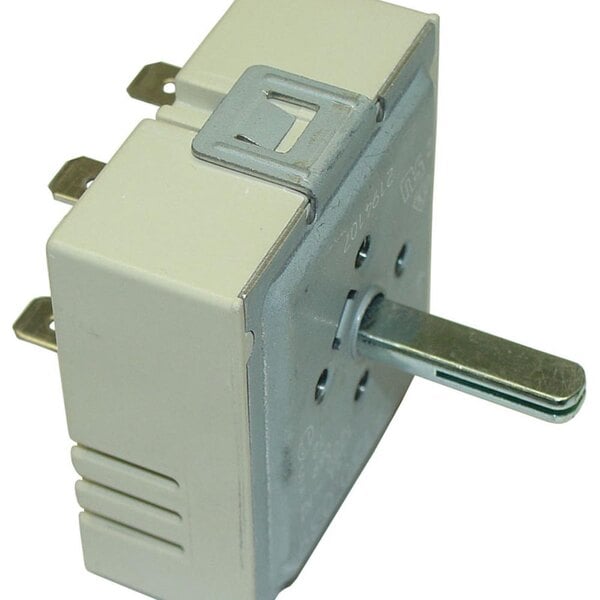 An All Points infinite control switch with a metal handle and white and silver toggle.