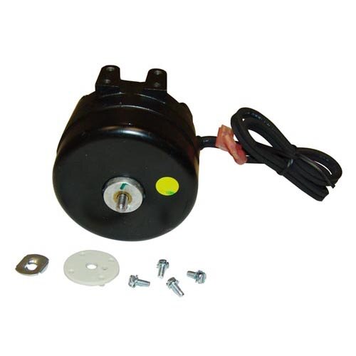 A black All Points condenser fan motor with a black and white cable and screws.