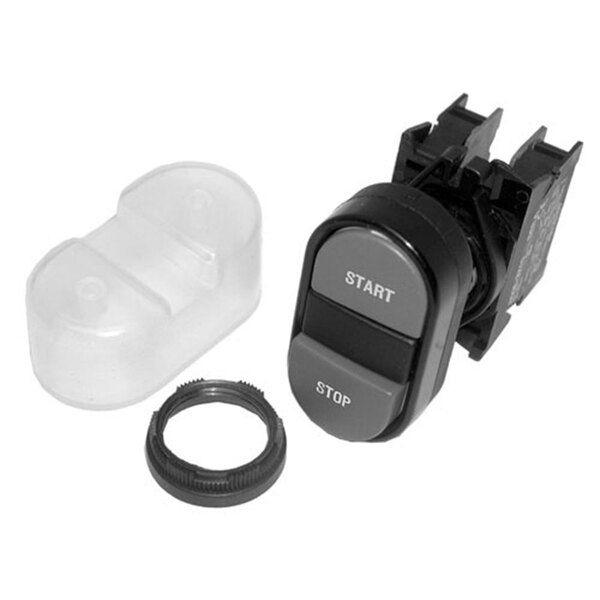 A black and white plastic Start / Stop switch kit.