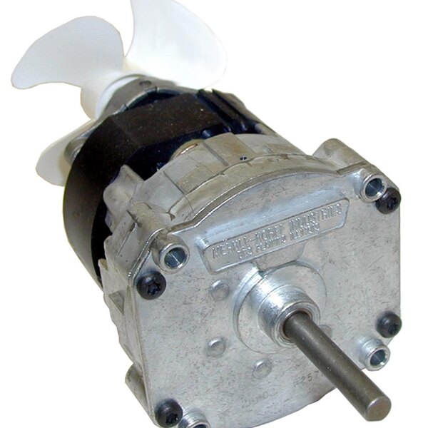An All Points metal gear drive motor with a white propeller.