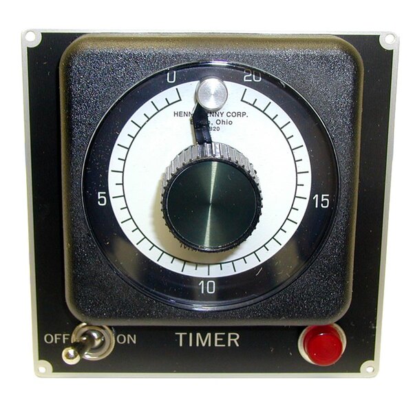 A black and white All Points 20 minute automatic reset timer with a red button.