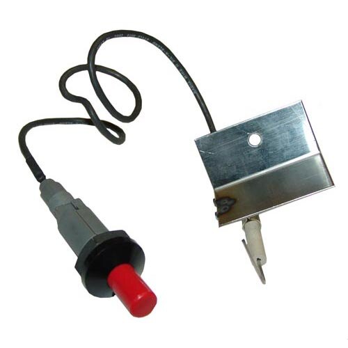 A close-up of All Points Piezo Spark Igniter with a red switch button.