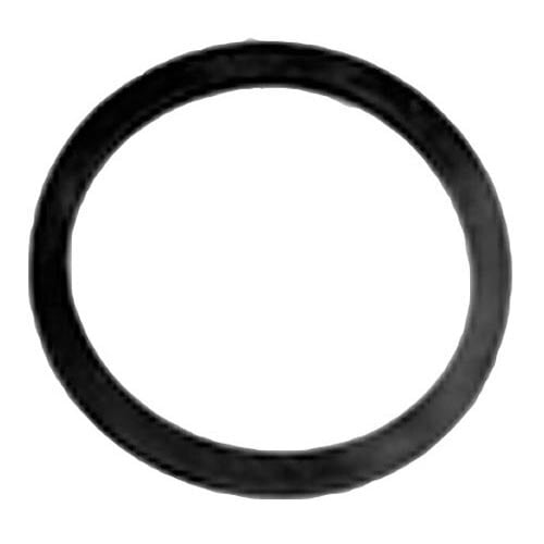 A black rubber flange washer with a white background.