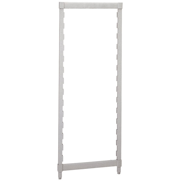 A white rectangular metal frame for Cambro Camshelving.