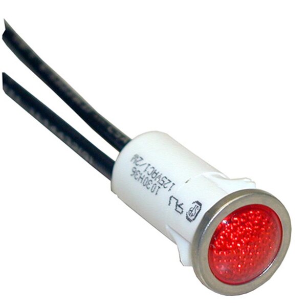 A close-up of a red All Points 1/2" Signal Light.