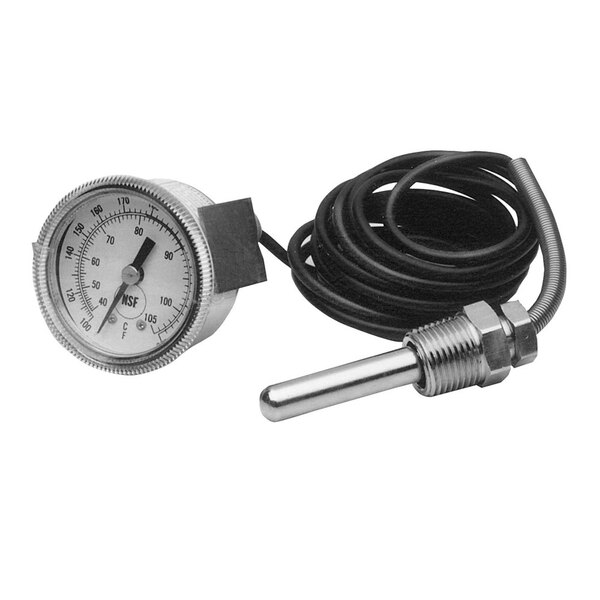 A panel mount All Points Rinse Thermometer with a temperature gauge.