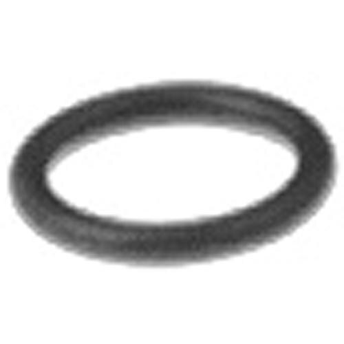 A black rubber O-ring for a drain lift assembly on a white background.