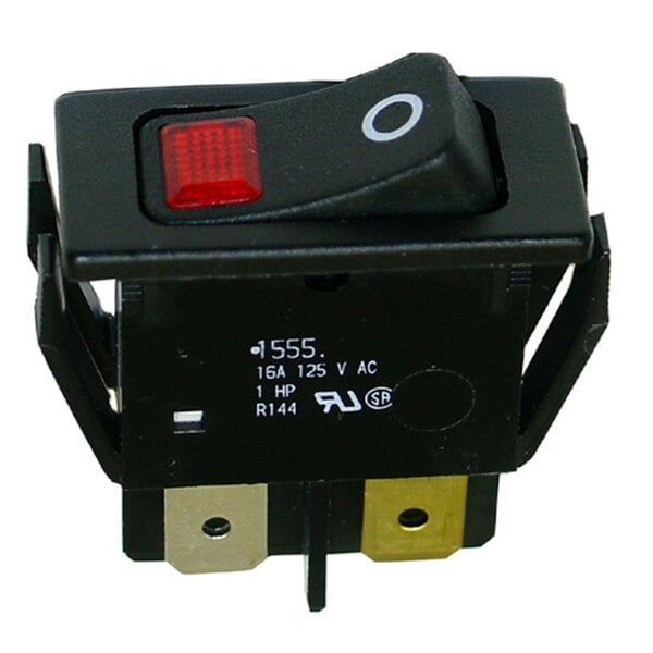 A black All Points On/Off Rocker Switch with a red light.