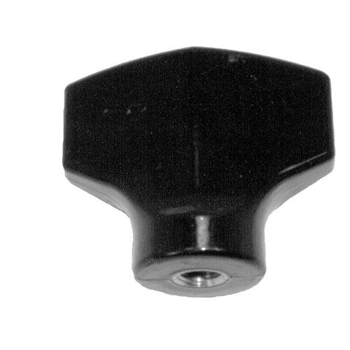 A black plastic knob with a nut.