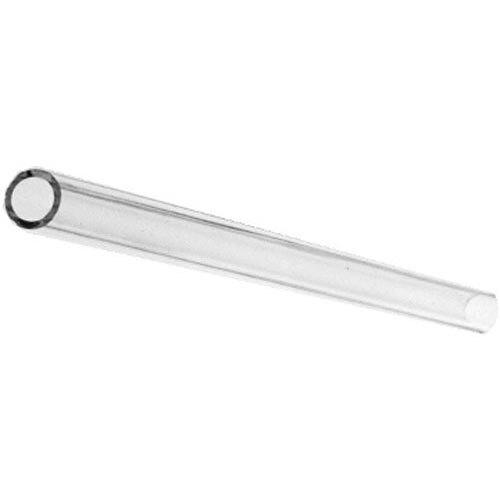A clear glass tube with a white background.