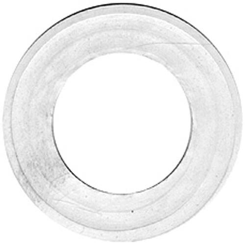 A white rubber washer with a hole in the middle.