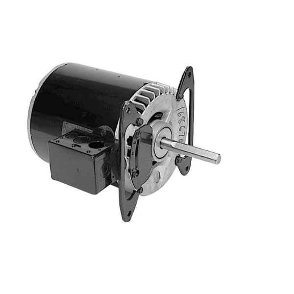 A black and silver electric motor.