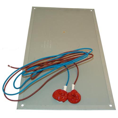 A metal panel with red and blue wires.