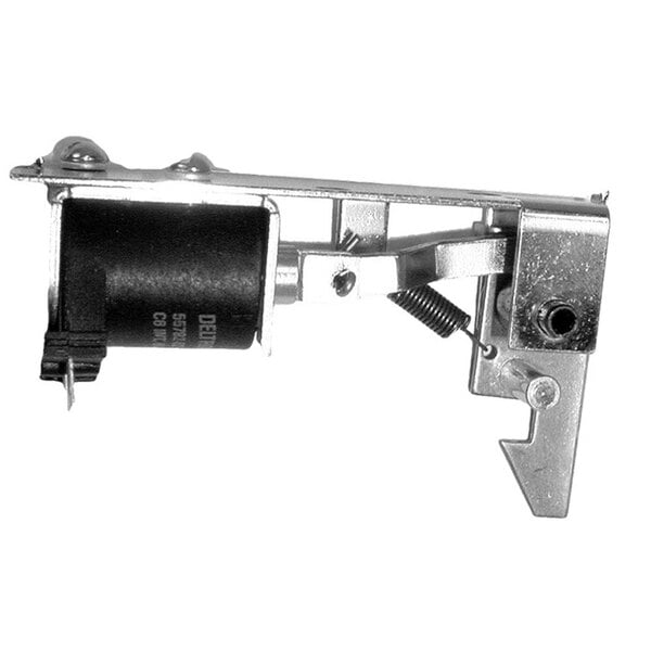 A metal All Points solenoid and latch assembly with a black coil and handle.
