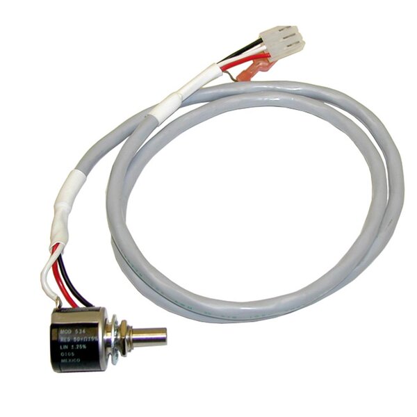 A white cable with a white connector and 3 wires with a white plug.
