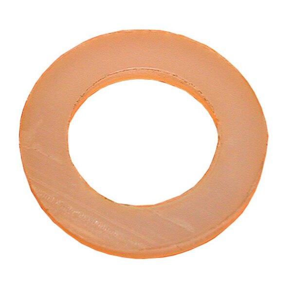 A close up of a white circular nylon spacer.