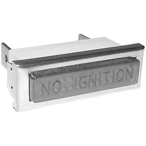 A rectangular red metal plate with the words "No Ignition" on it.