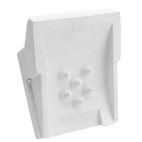 A white square ceramic radiant with a pointy design and holes in it.