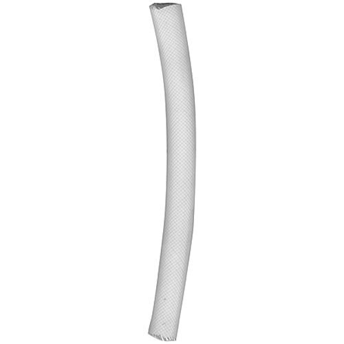A white tube with black lines and a torn edge.