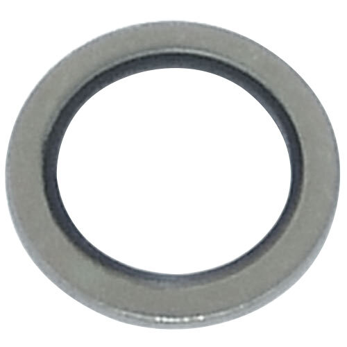 A close-up of an aluminum Dynaseal washer.