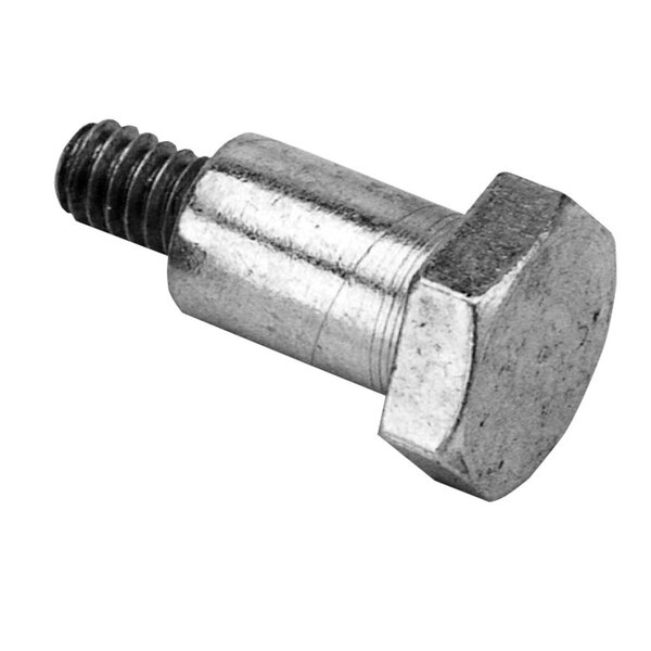 A close-up of a bolt with a nut.