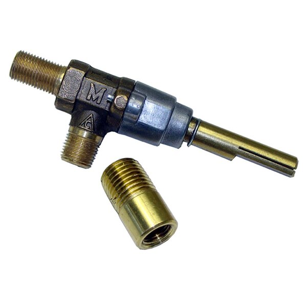 A brass All Points gas valve with a brass connector.