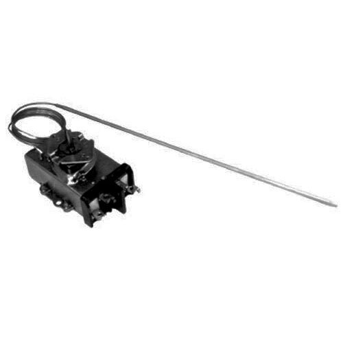 A black mechanical device with a long metal rod and a black handle.