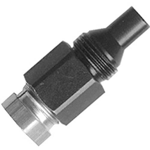 A close-up of a black and silver metal All Points Pilot Orifice connector.