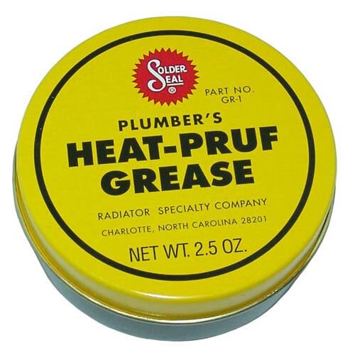 A yellow All Points container of heat-proof plumber's grease with black text.