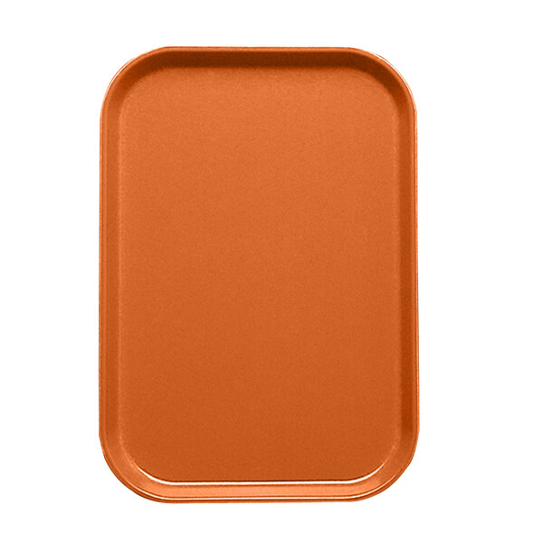 A rectangular orange Cambro tray insert.