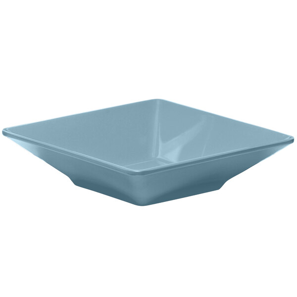 An Elite Global Solutions square melamine bowl in blue abyss.