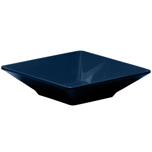 An Elite Global Solutions squared lapis melamine bowl on a counter.
