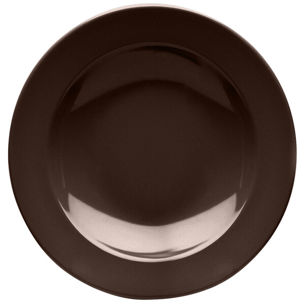 A brown Elite Global Solutions melamine pasta bowl with a white background.