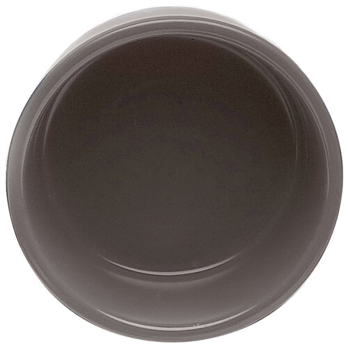 A close-up of a grey Elite Global Solutions melamine ramekin with a white background.