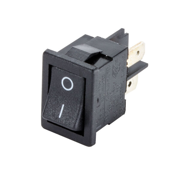 A black Structural Concepts Mini Rocker Switch with white text.