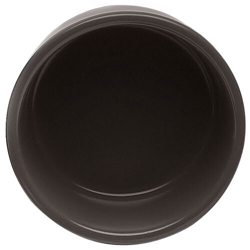 A black bowl on a white background.