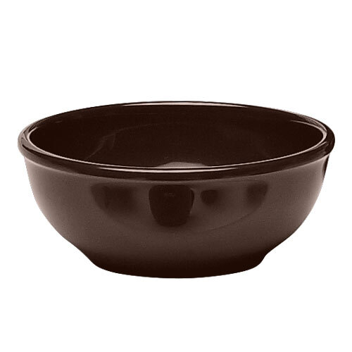 A black bowl with a white surface and a black rim.
