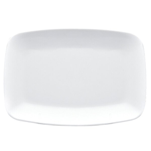 A white rectangular Elite Global Solutions platter with a white rim.