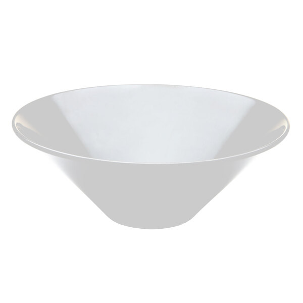 An Elite Global Solutions white melamine round bowl.