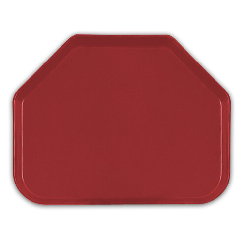 A red Cambro fiberglass tray.