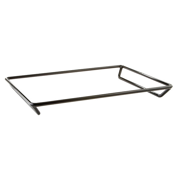 A black rubber coated steel rack by Elite Global Solutions with a white surface.